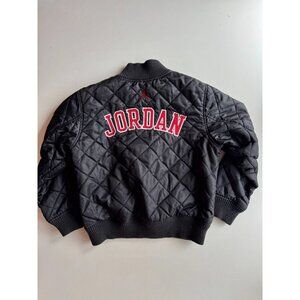 Kids' AIR JORDAN Black Quilted Bomber Jacket, Size M (10-12)